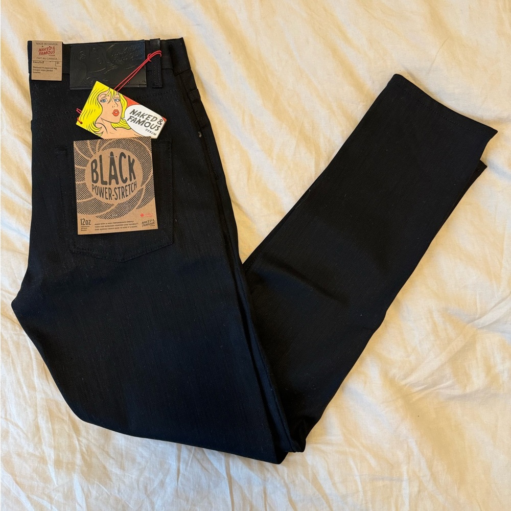 NWT Naked & Famous Easy Guy - Black Power Stretch 31